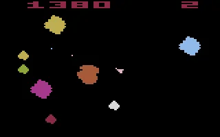 Gameplay screenshot for Asteroids on Atari 2600 (Region not specified)