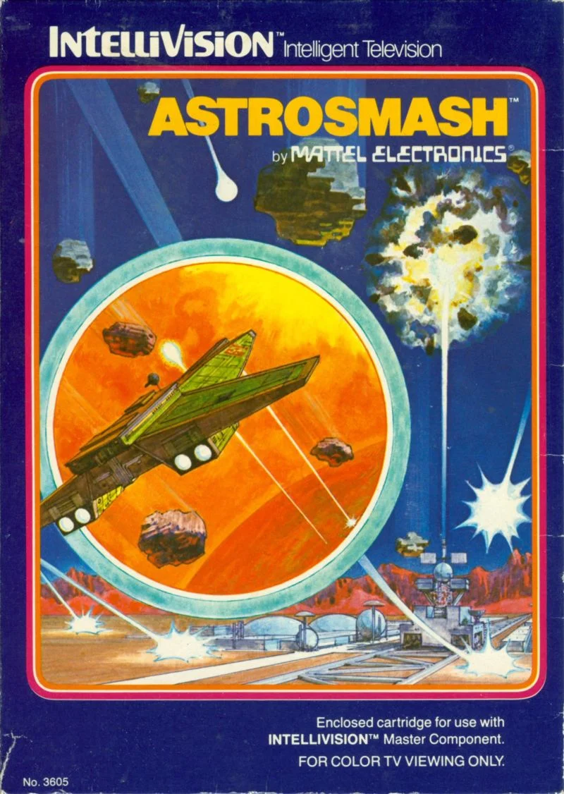 Box front for Astrosmash on Mattel Intellivision (North America)
