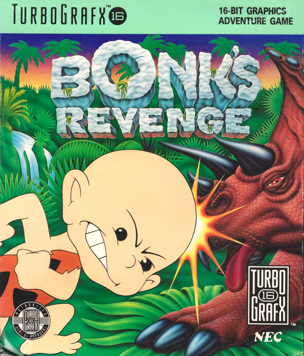 Box front for Bonk's Revenge on NEC TurboGrafx-16 (North America)