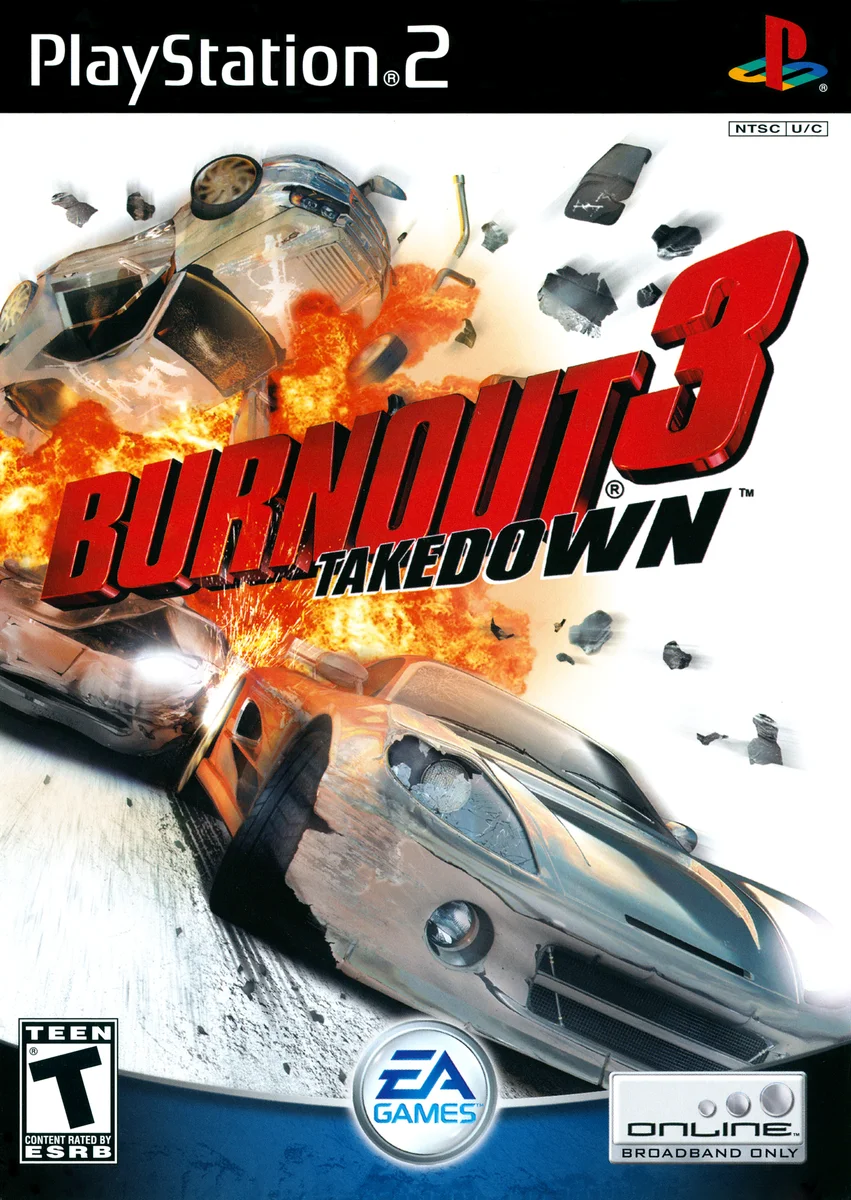 Box front for Burnout 3: Takedown on Sony Playstation 2 (North America)