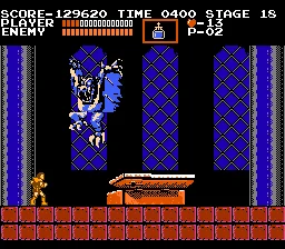 Gameplay screenshot for Castlevania on Nintendo Entertainment System (World)