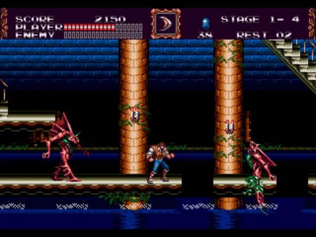 Gameplay screenshot for Castlevania: Bloodlines on Sega Genesis (Region not specified)