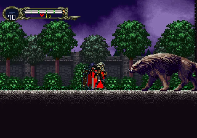 Gameplay screenshot for Akumajo Dracula X: Gekka no Yasoukyoku on Sega Saturn (Japan)