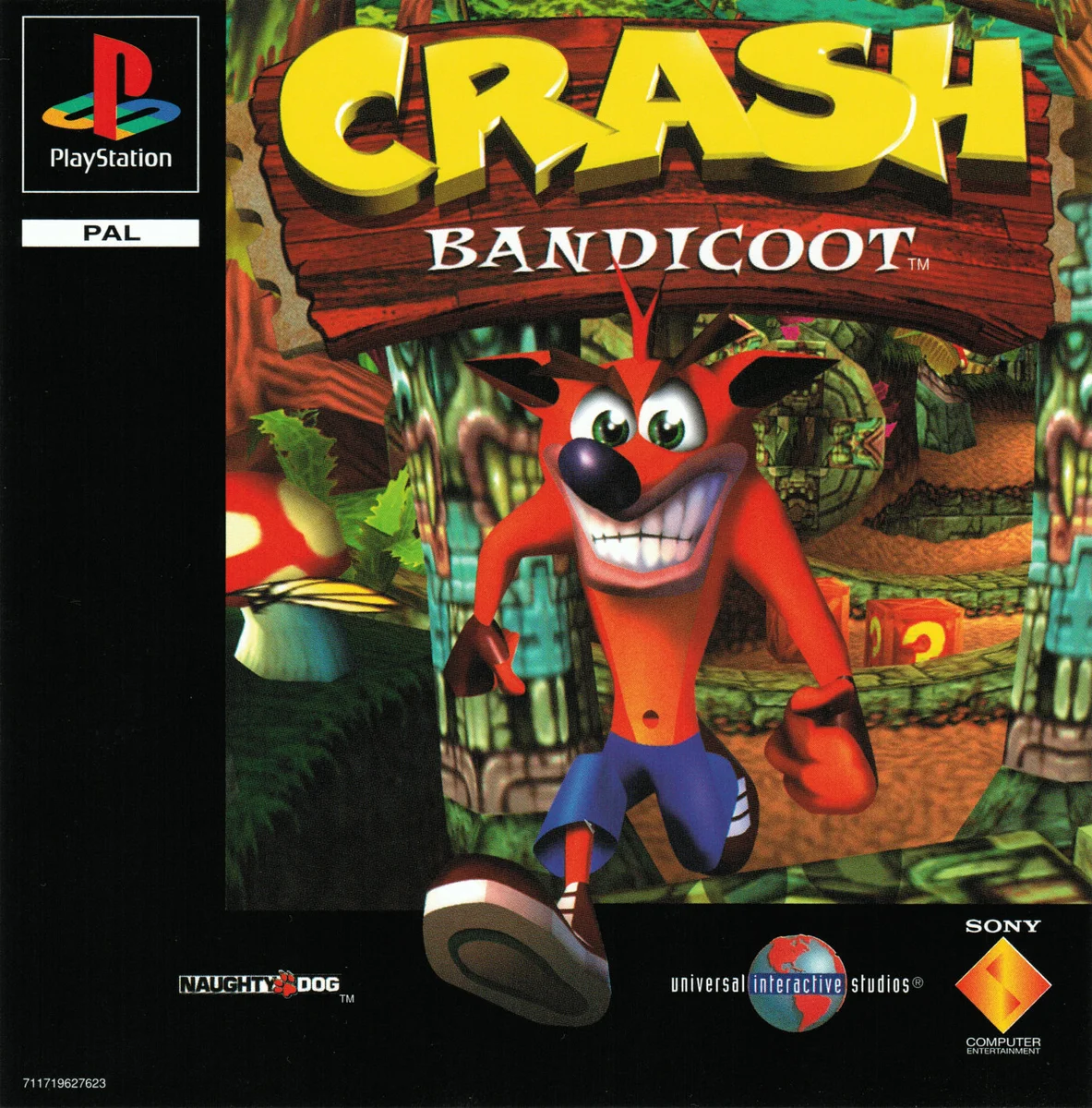 Box front for Crash Bandicoot on Sony Playstation (Europe)