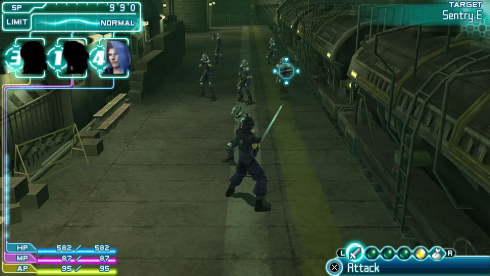 Gameplay screenshot for Crisis Core: Final Fantasy VII on Sony PSP (Region not specified)
