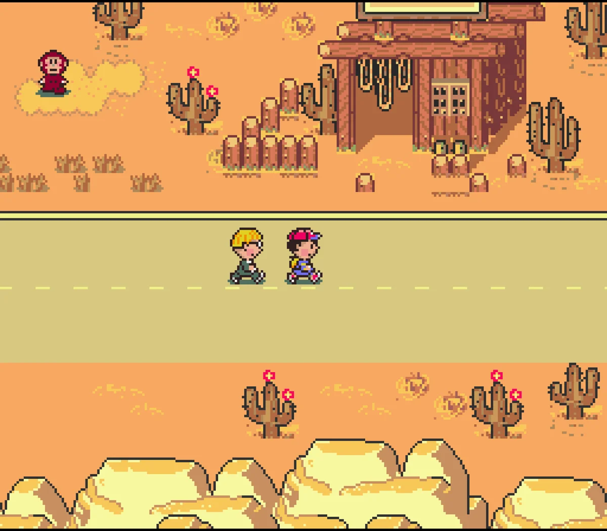 Gameplay screenshot for EarthBound on Super Nintendo Entertainment System (World)