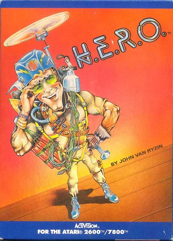 Box front for H.E.R.O. on Atari 2600 (North America)