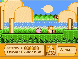Gameplay screenshot for Kirby's Adventure on Nintendo Entertainment System (Region not specified)