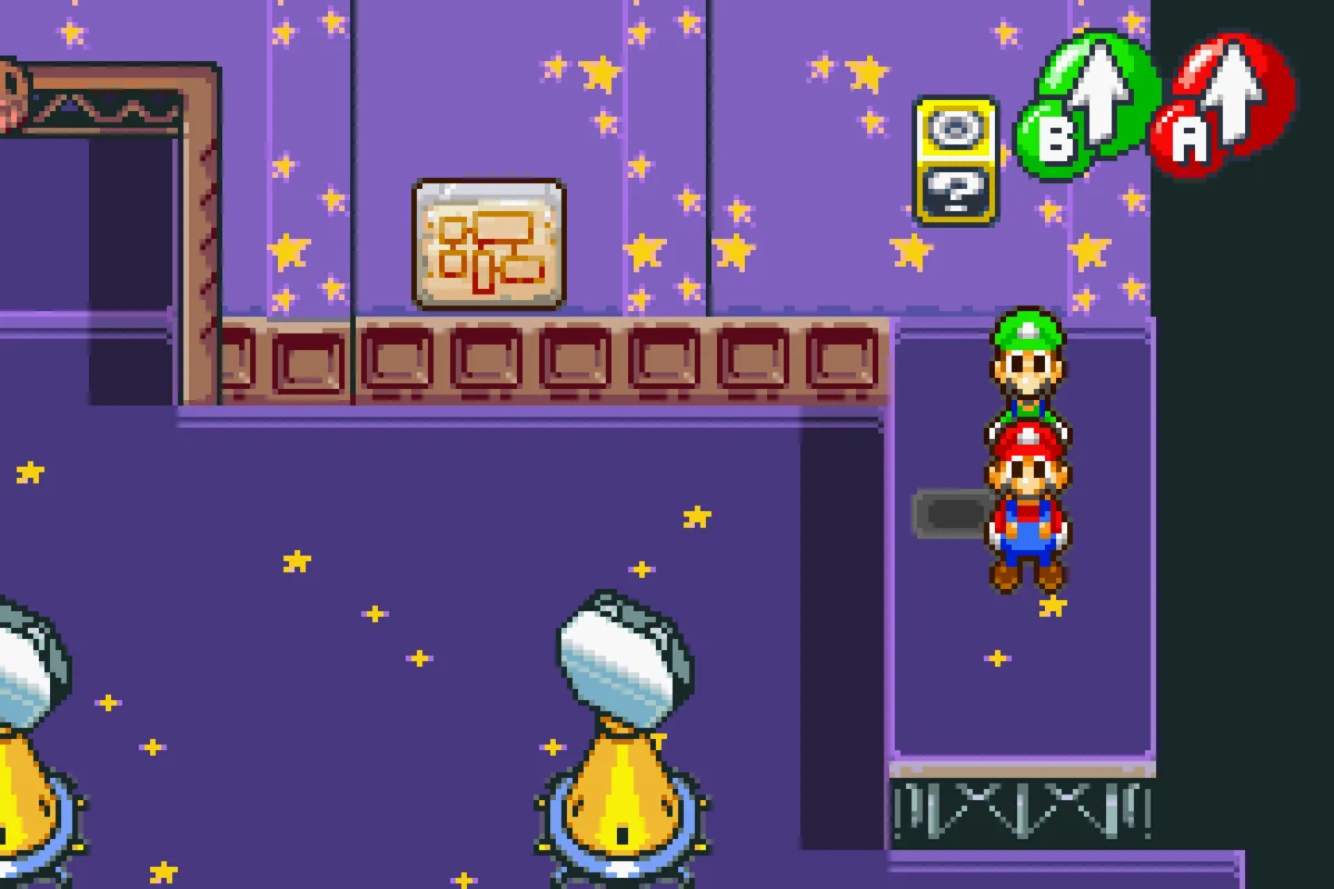 Gameplay screenshot for Mario & Luigi: Superstar Saga on Nintendo Game Boy Advance (Region not specified)