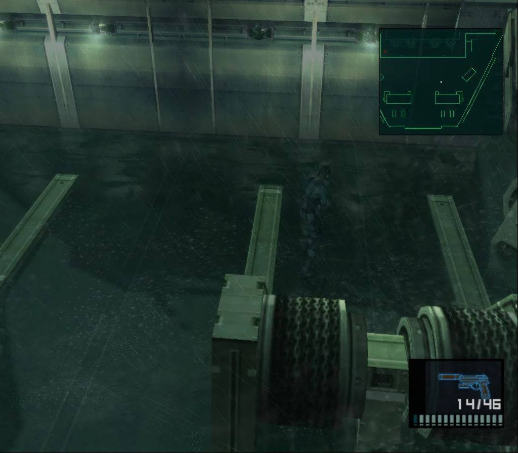 Gameplay screenshot for Metal Gear Solid 2: Sons of Liberty on Sony Playstation 2 (North America)