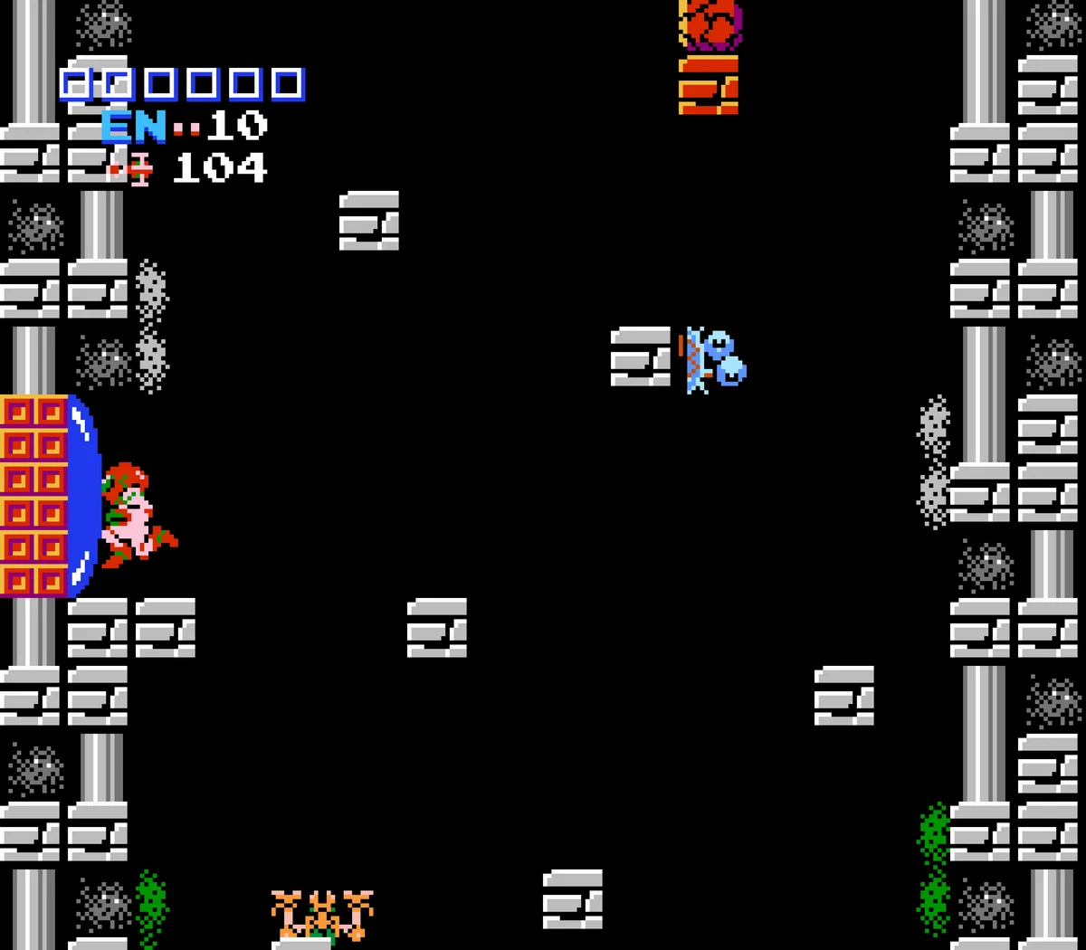 Gameplay screenshot for Metroid on Nintendo Entertainment System (World)