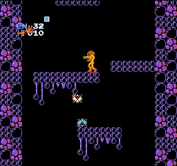 Gameplay screenshot for Metroid on Nintendo Famicom Disk System (Japan)