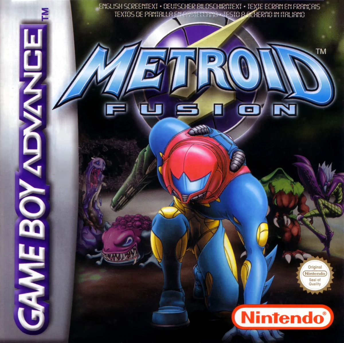 Box front for Metroid Fusion on Nintendo Game Boy Advance (Europe)
