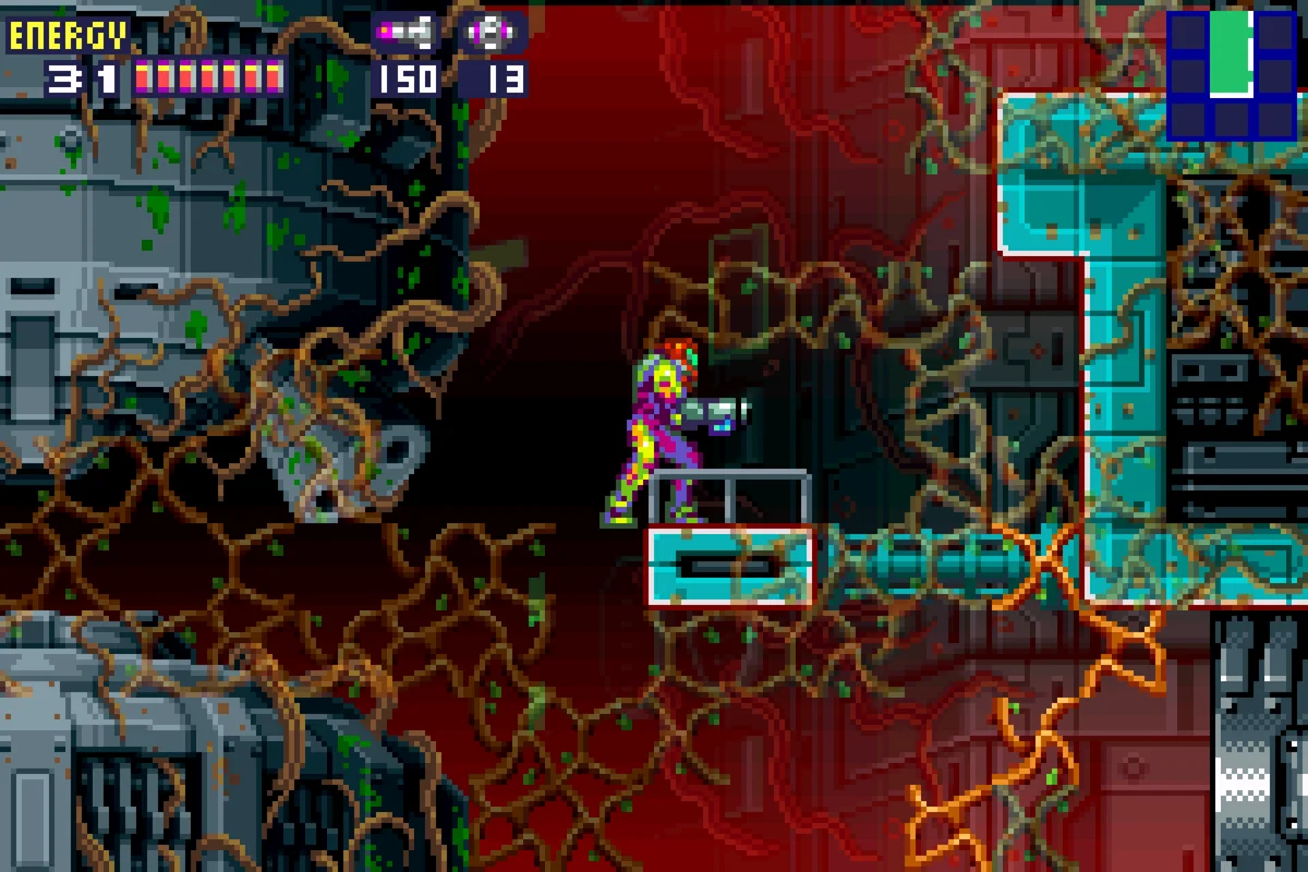 Gameplay screenshot for Metroid Fusion on Nintendo Game Boy Advance (World)
