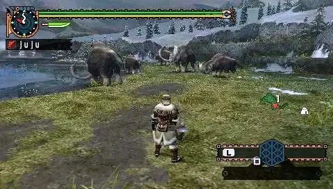 Gameplay screenshot for Monster Hunter Freedom Unite on Sony PSP (Region not specified)