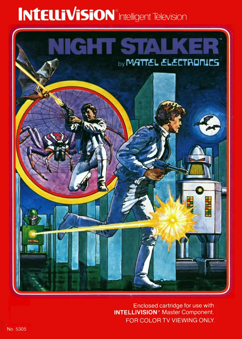 Box front for Night Stalker on Mattel Intellivision (North America)