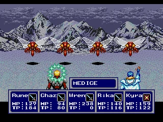 Gameplay screenshot for Phantasy Star IV on Sega Genesis (World)