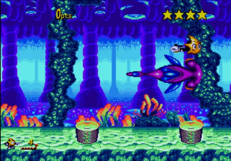 Gameplay screenshot for Ristar on Sega Genesis (Region not specified)