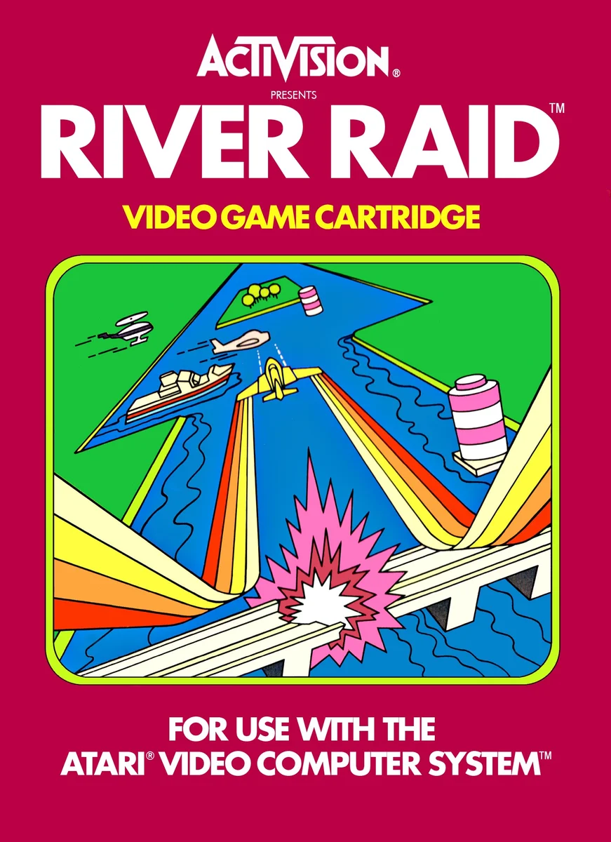 Box front for River Raid on Atari 2600 (North America)