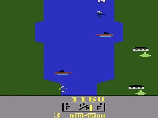 Gameplay screenshot for River Raid on Atari 2600 (Region not specified)