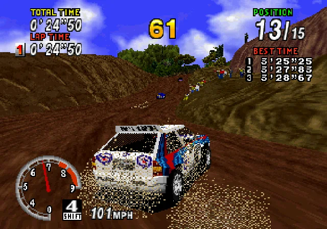 Gameplay screenshot for Sega Rally Championship on Sega Saturn (World)