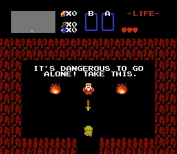 Gameplay screenshot for The Legend of Zelda on Nintendo Entertainment System (World)