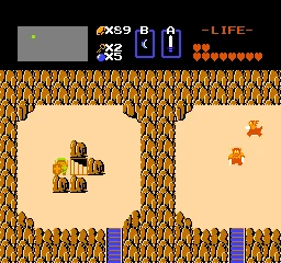 Gameplay screenshot for Zelda no Densetsu: The Hyrule Fantasy on Nintendo Famicom Disk System (Japan)
