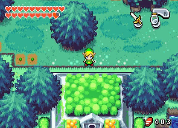 Gameplay screenshot for The Legend of Zelda: The Minish Cap on Nintendo Game Boy Advance (Region not specified)