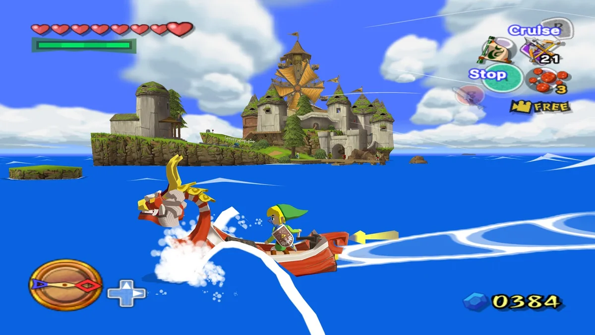Gameplay screenshot for The Legend of Zelda: The Wind Waker on Nintendo GameCube (Region not specified)