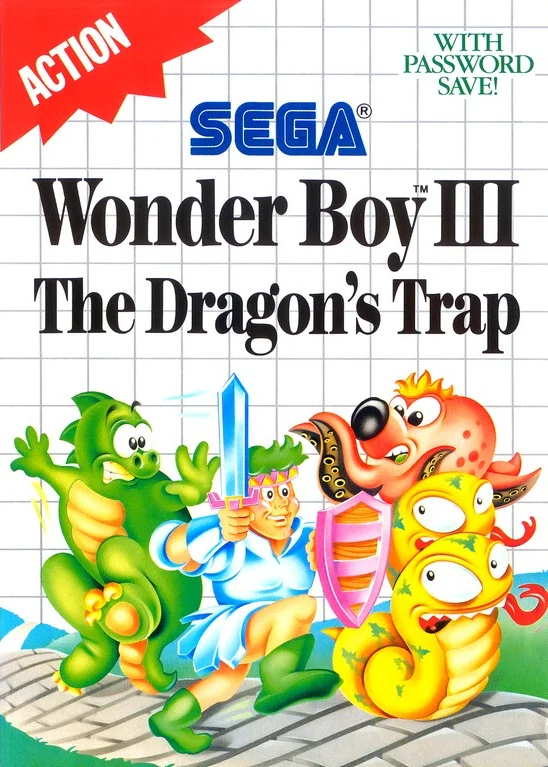 Box front for Wonder Boy III: The Dragon's Trap on Sega Master System (Europe)