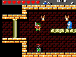 Gameplay screenshot for Wonder Boy III: The Dragon's Trap on Sega Master System (World)